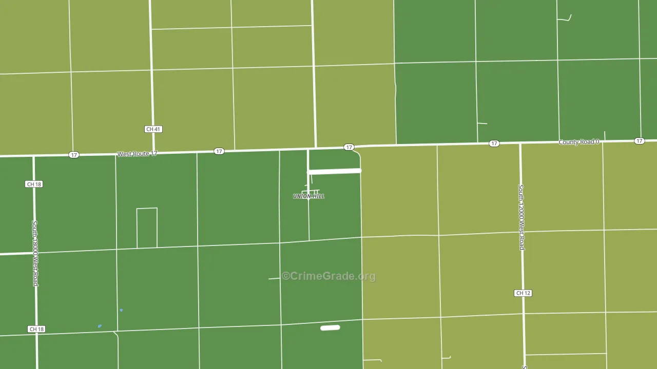 Union Hill, IL Map of Burglary Rates