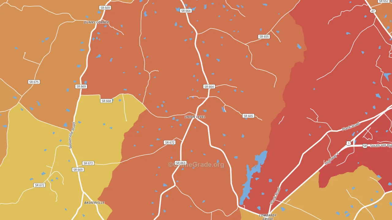 Union Level, VA Map of Burglary Rates