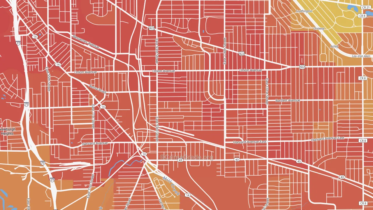 Union-Miles Park, Cleveland, OH Map of Burglary Rates