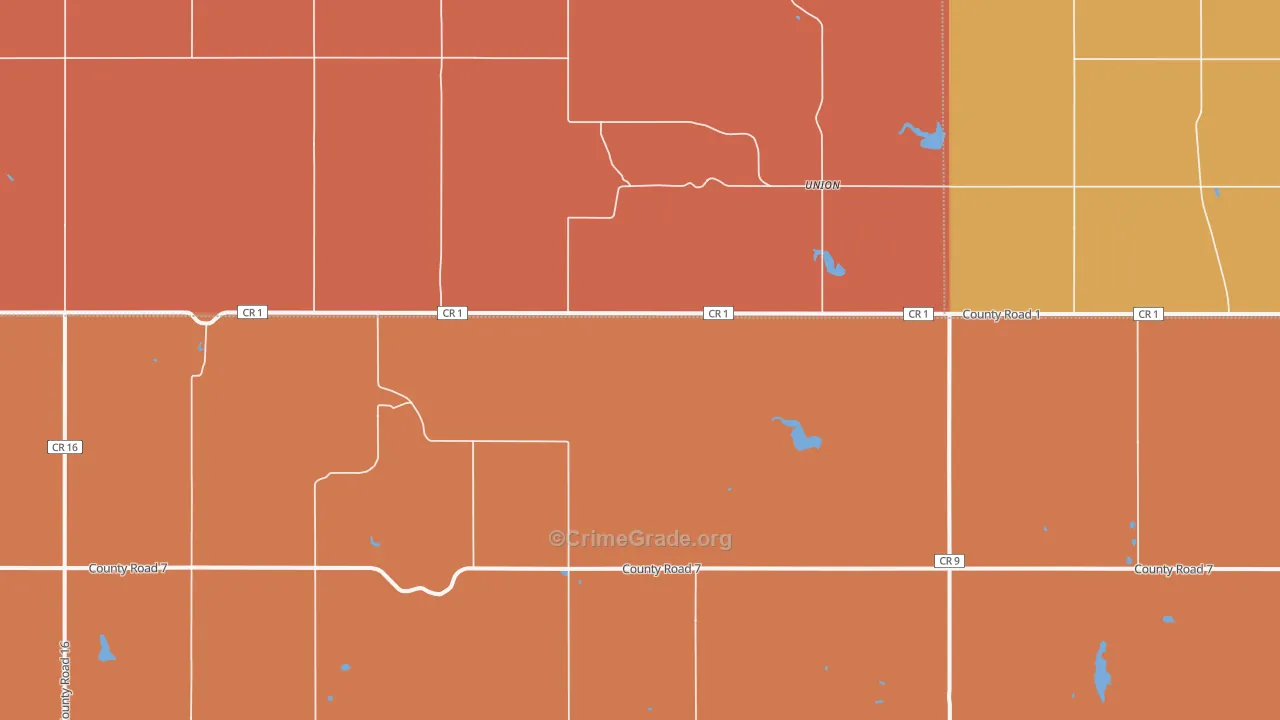 Union, ND Map of Burglary Rates