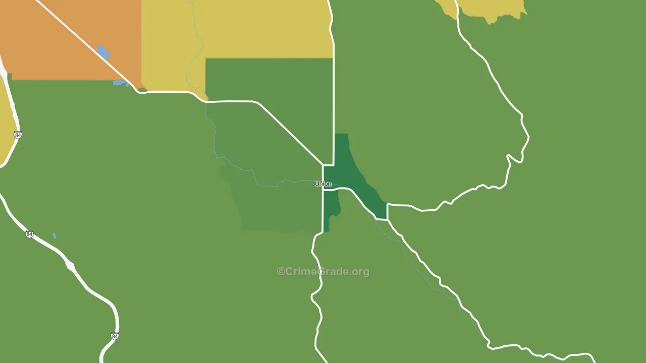 Union, OR Map of Burglary Rates