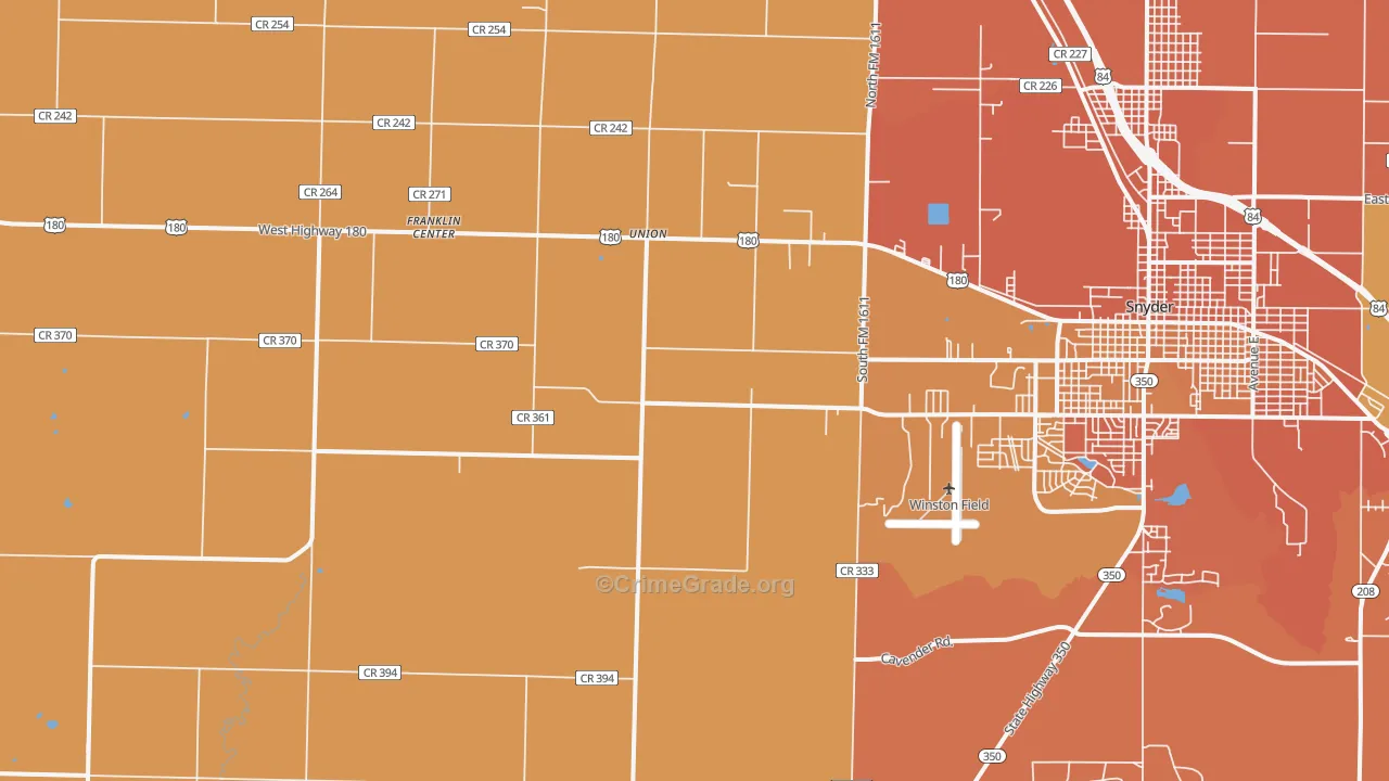 Union, TX Map of Burglary Rates
