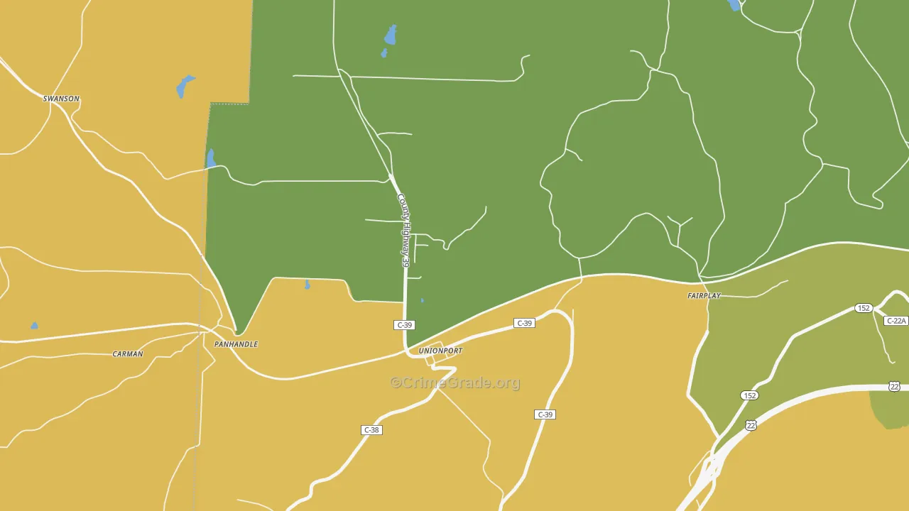 Unionport, OH Map of Burglary Rates