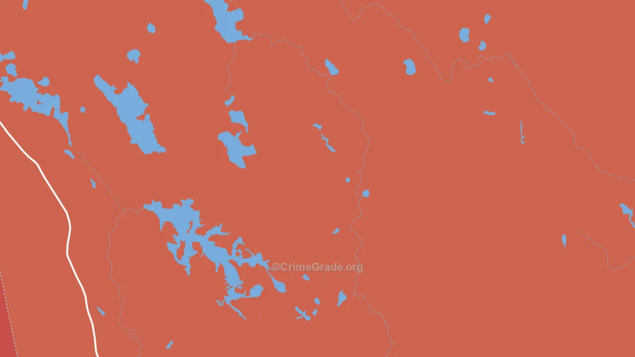 Unionville, ME Map of Burglary Rates