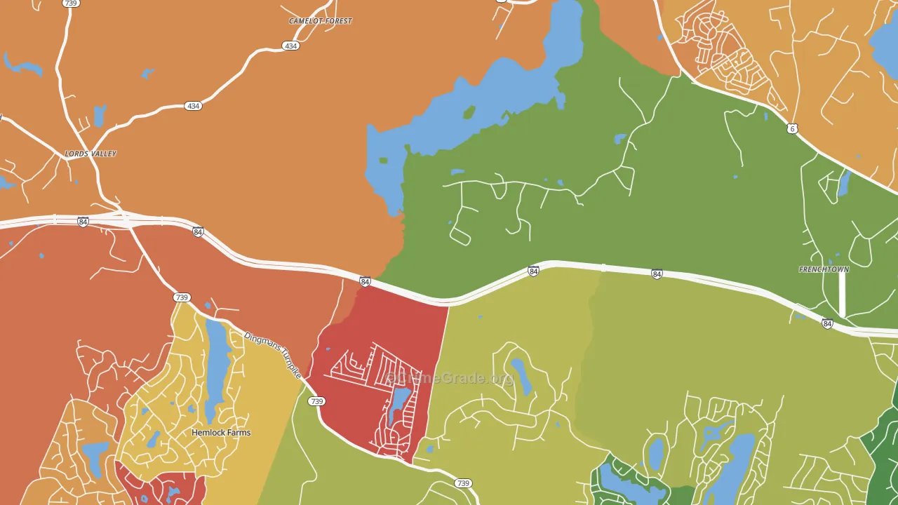 Unity House, PA Map of Burglary Rates