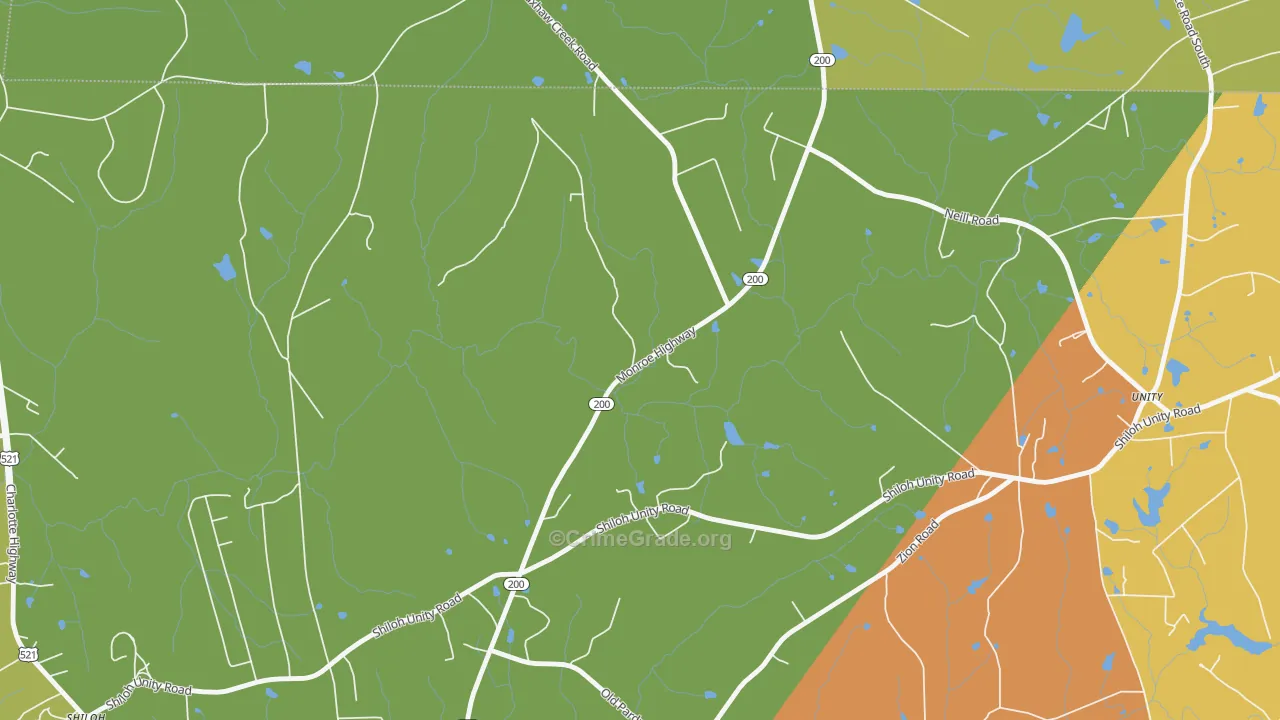 Unity, SC Map of Burglary Rates