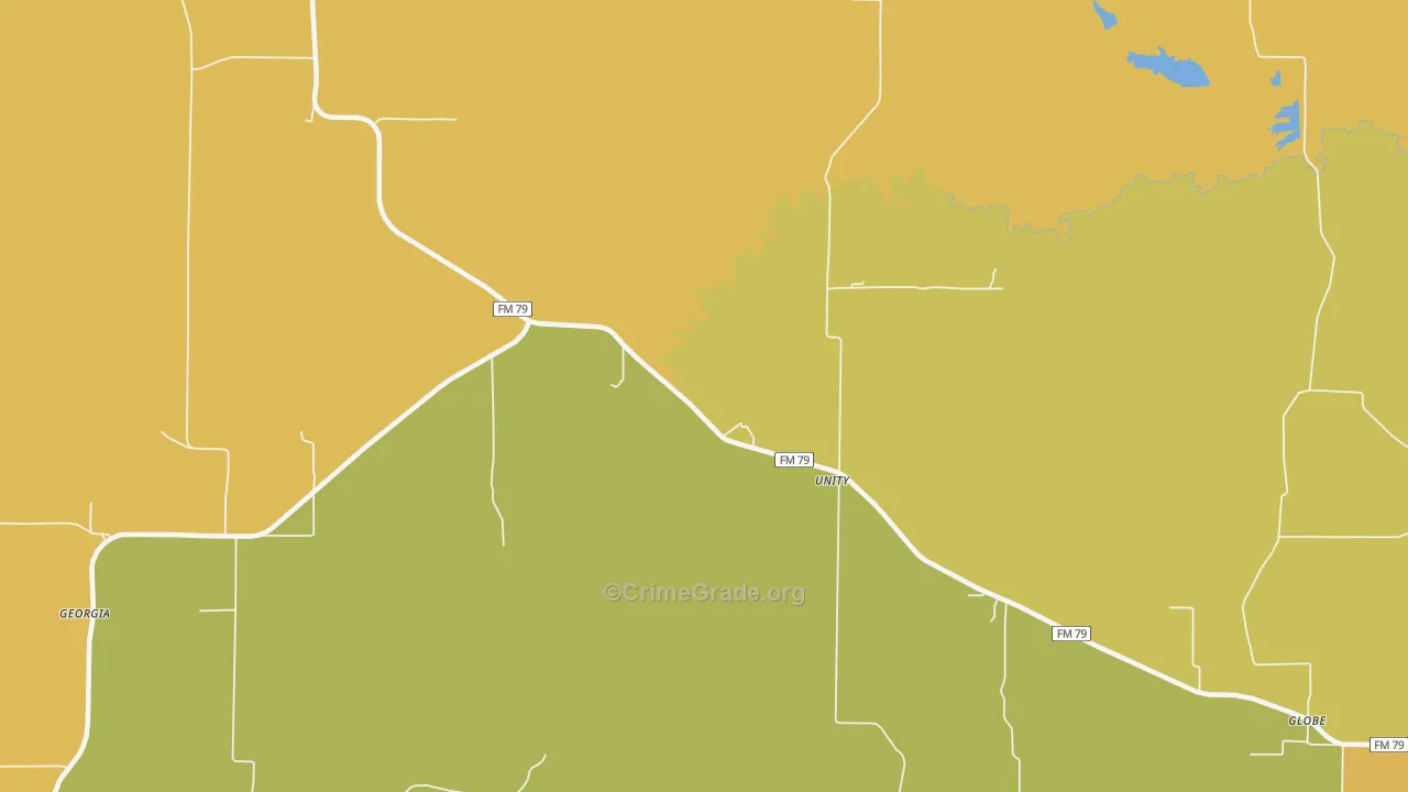 Unity, TX Map of Burglary Rates