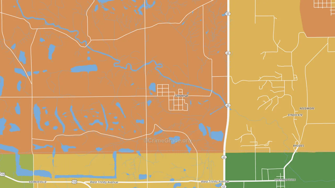 Universal, IN Map of Burglary Rates