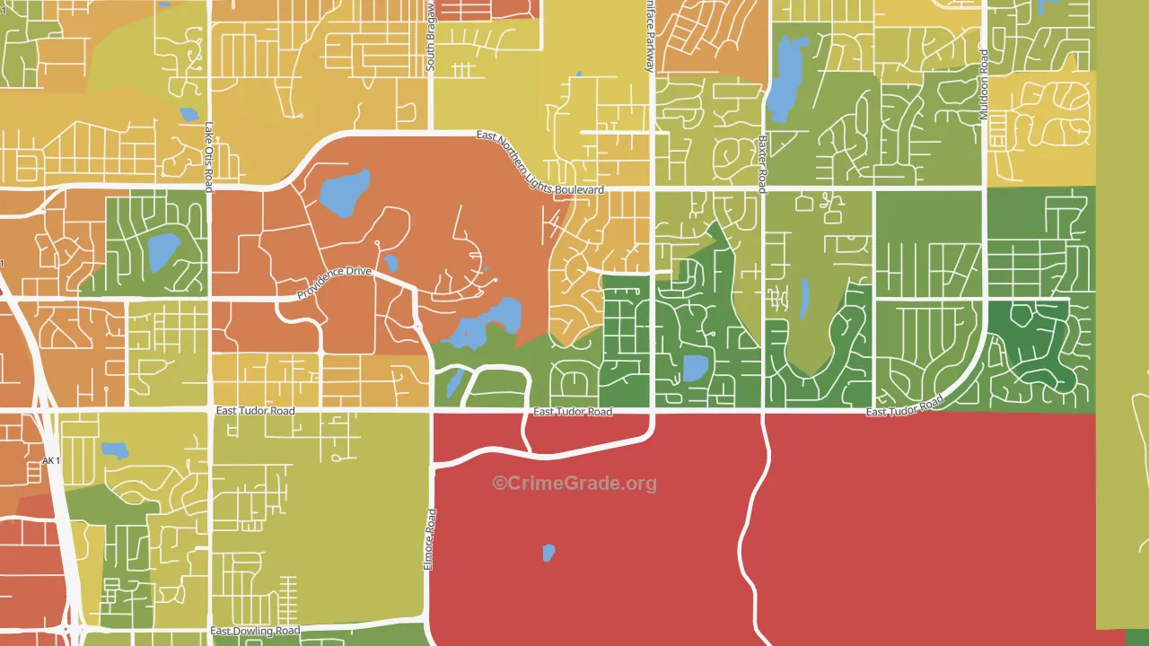 University Area, Anchorage, AK Map of Burglary Rates