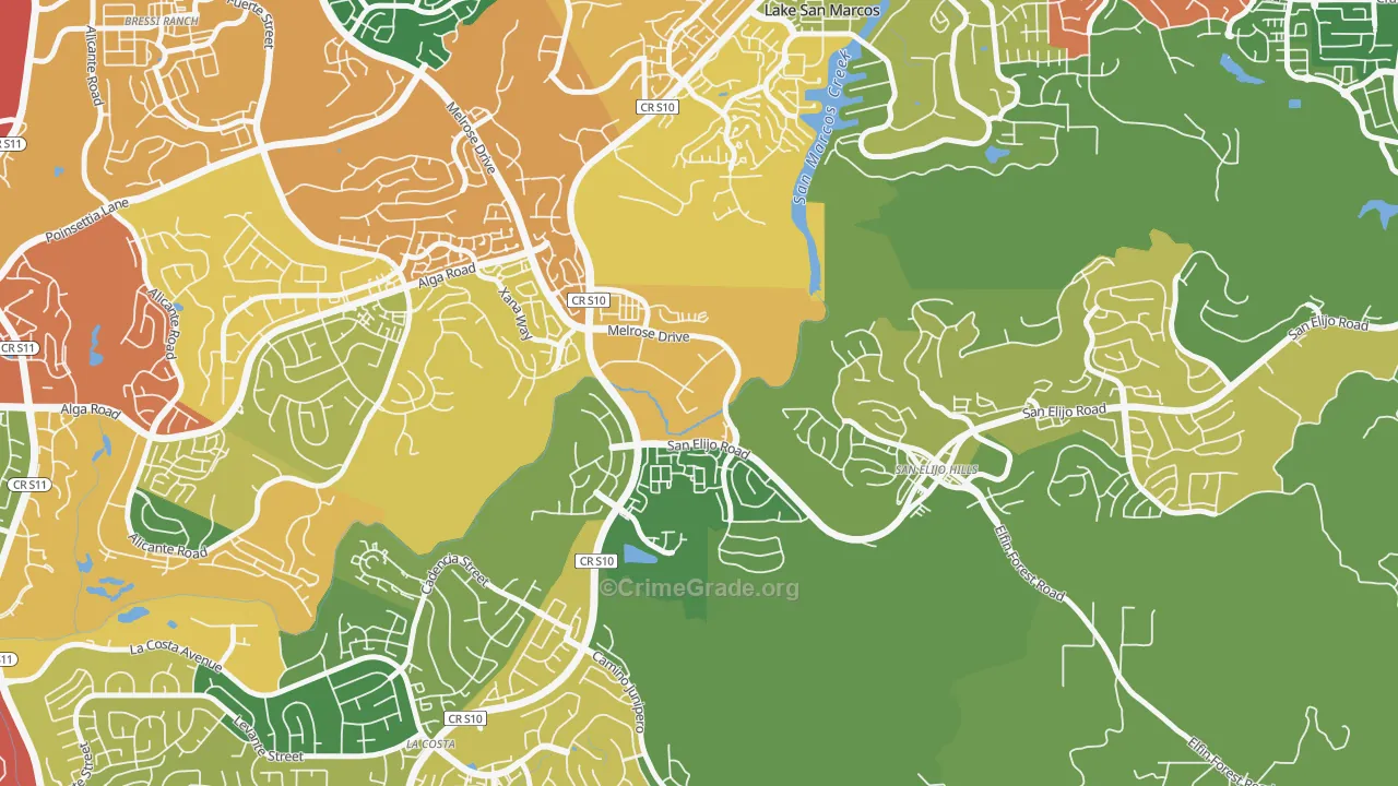 University Commons, San Marcos, CA Map of Burglary Rates