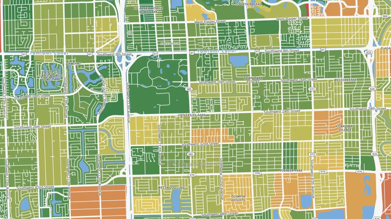 University Park, FL Map of Burglary Rates