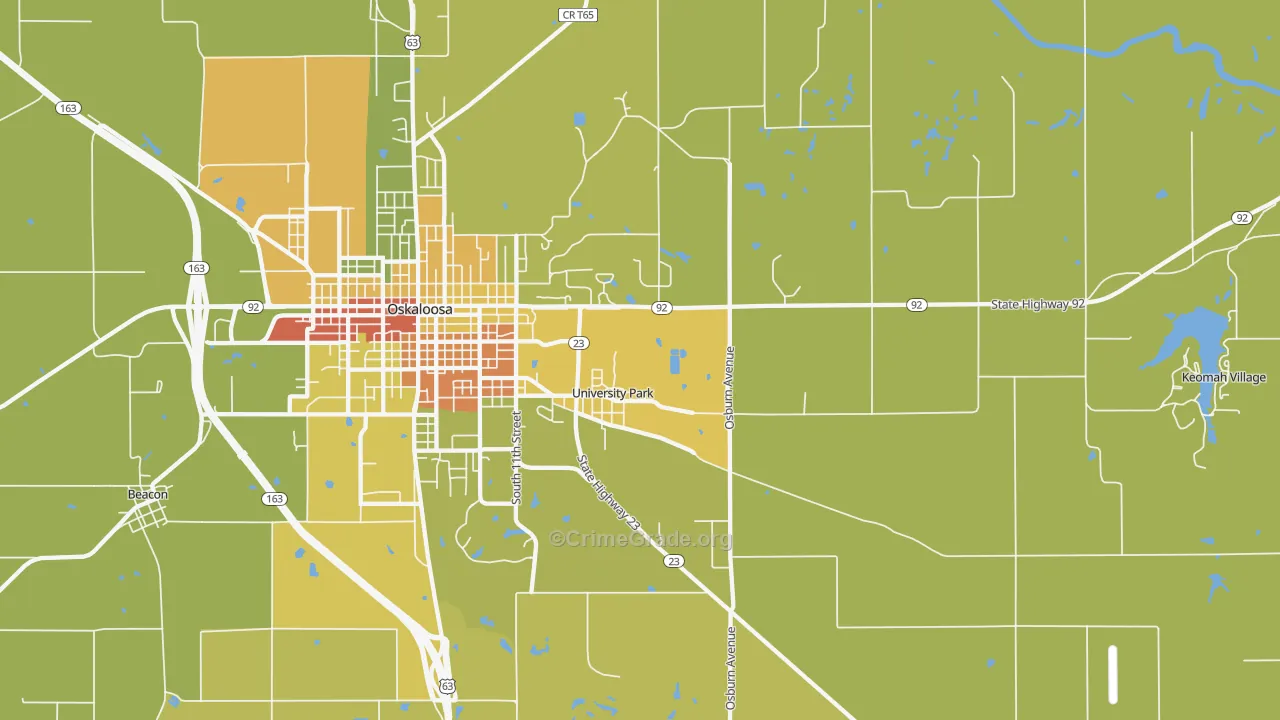 University Park, IA Map of Burglary Rates