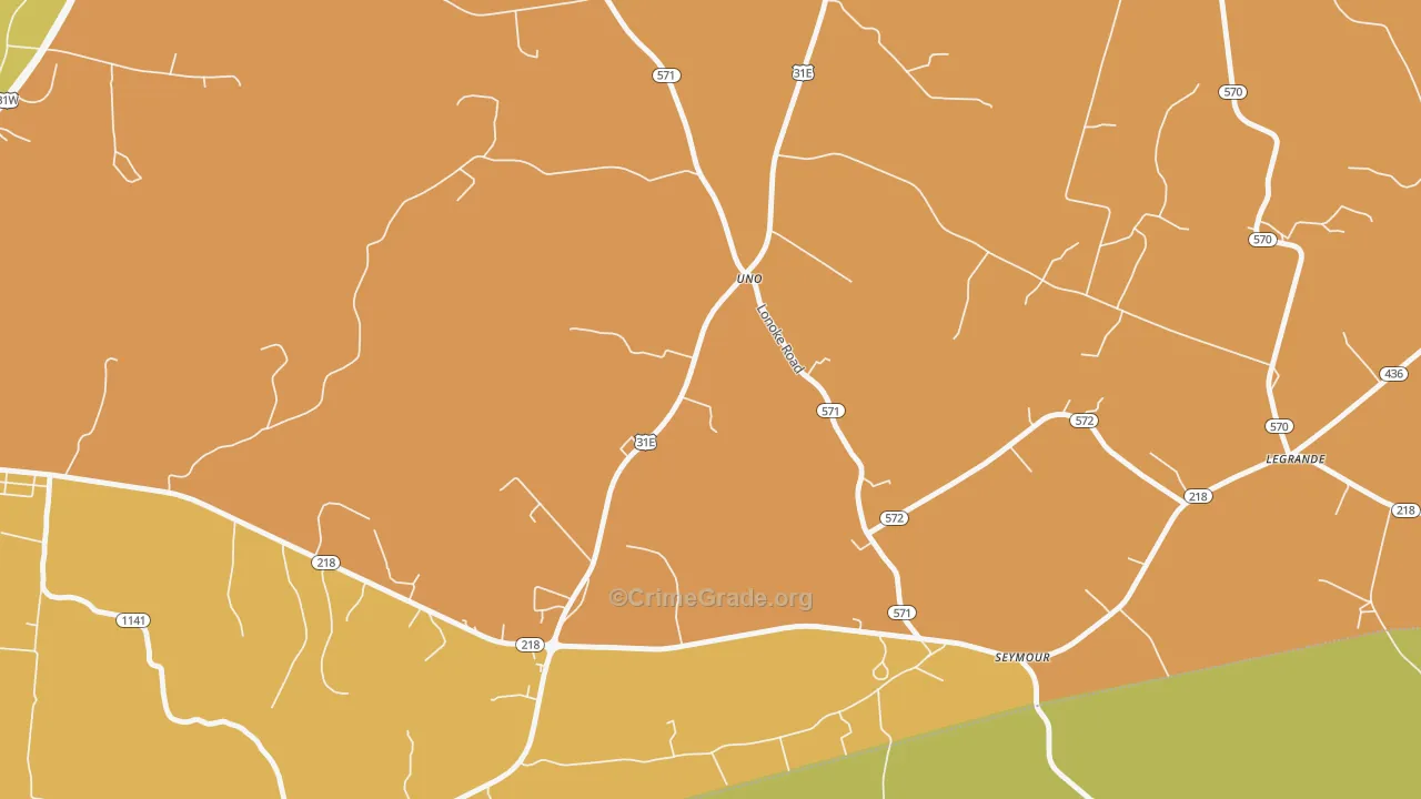 Uno, KY Map of Burglary Rates