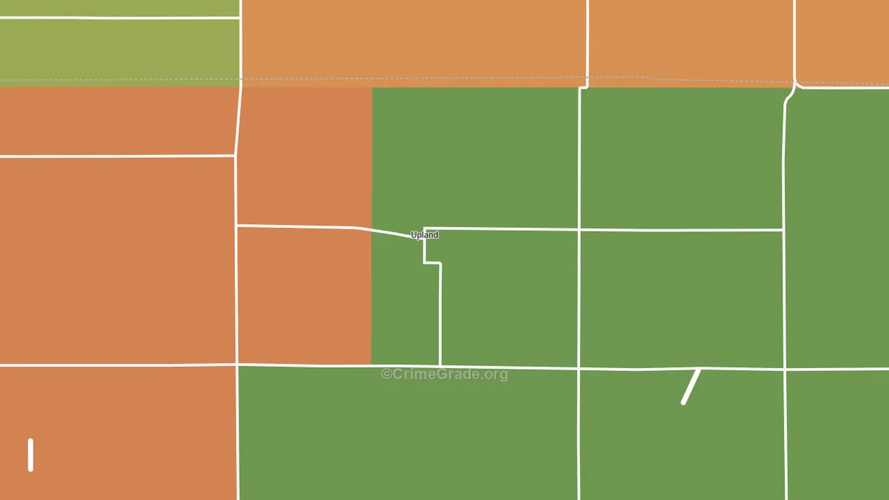 Upland, NE Map of Burglary Rates