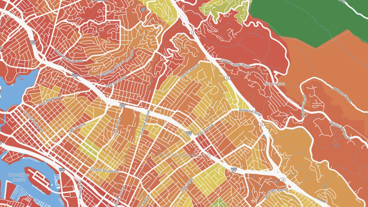 Upper Dimond, Oakland, CA Map of Burglary Rates