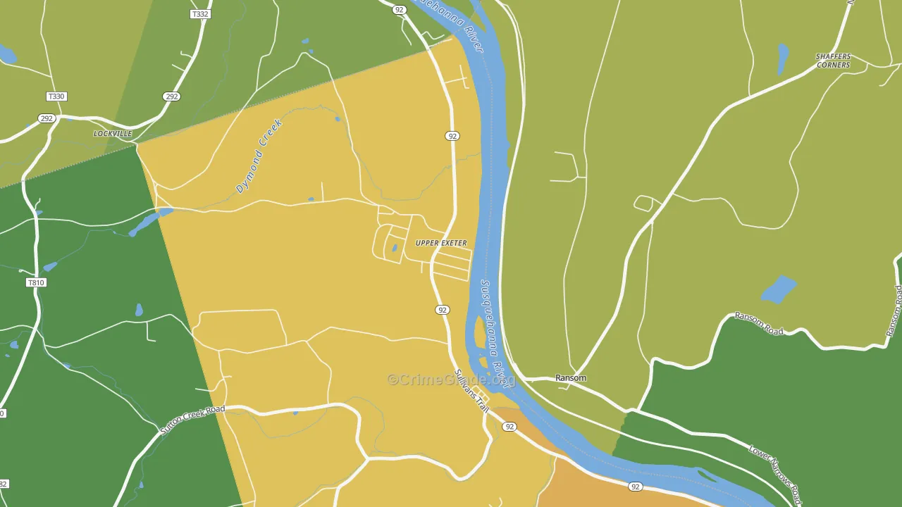 Upper Exeter, PA Map of Burglary Rates