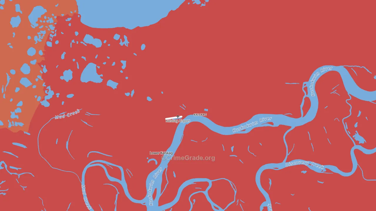 Upper Kalskag, AK Map of Burglary Rates