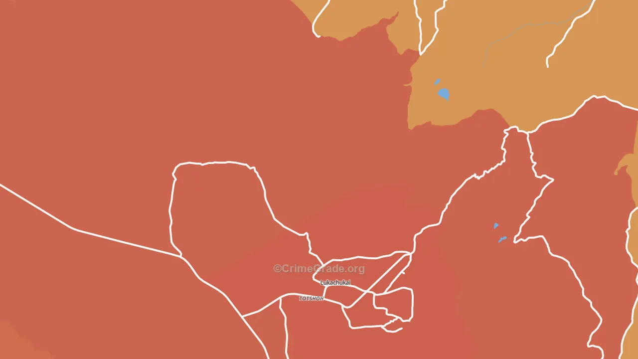 Upper Wheatfields, AZ Map of Burglary Rates