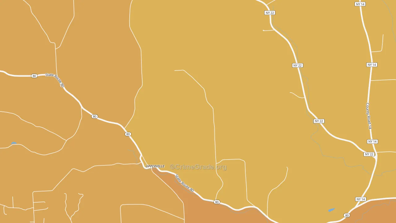 Upperville, NY Map of Burglary Rates