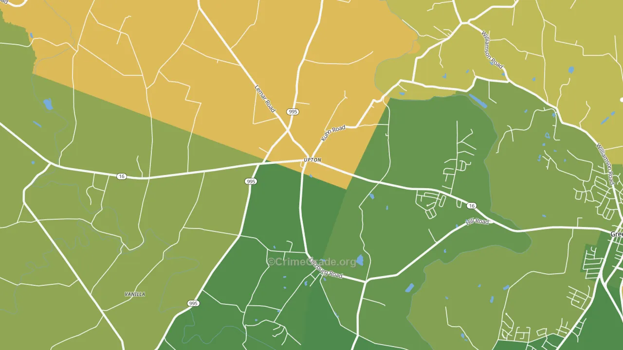 Upton, PA Map of Burglary Rates