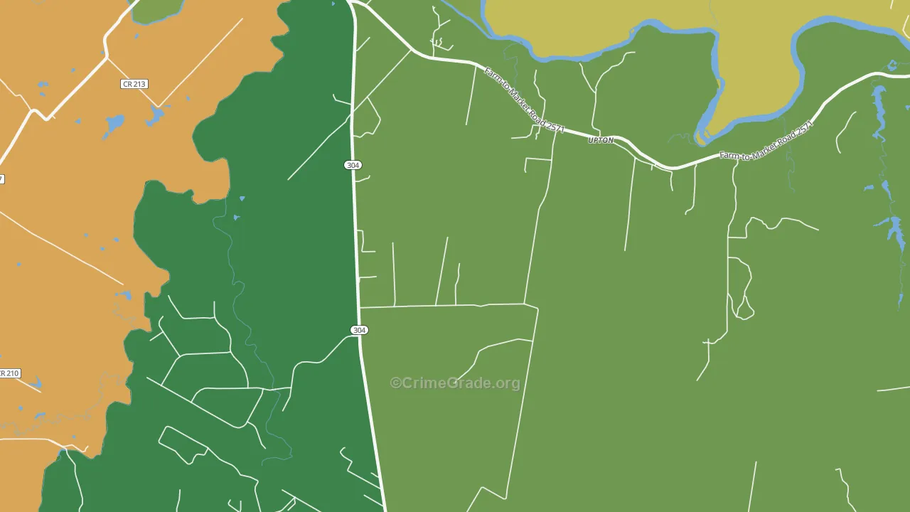 Upton, TX Map of Burglary Rates