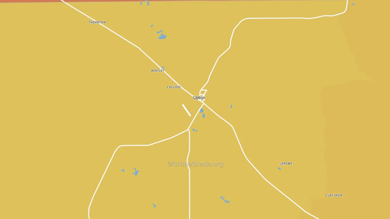 Upton, WY Map of Burglary Rates