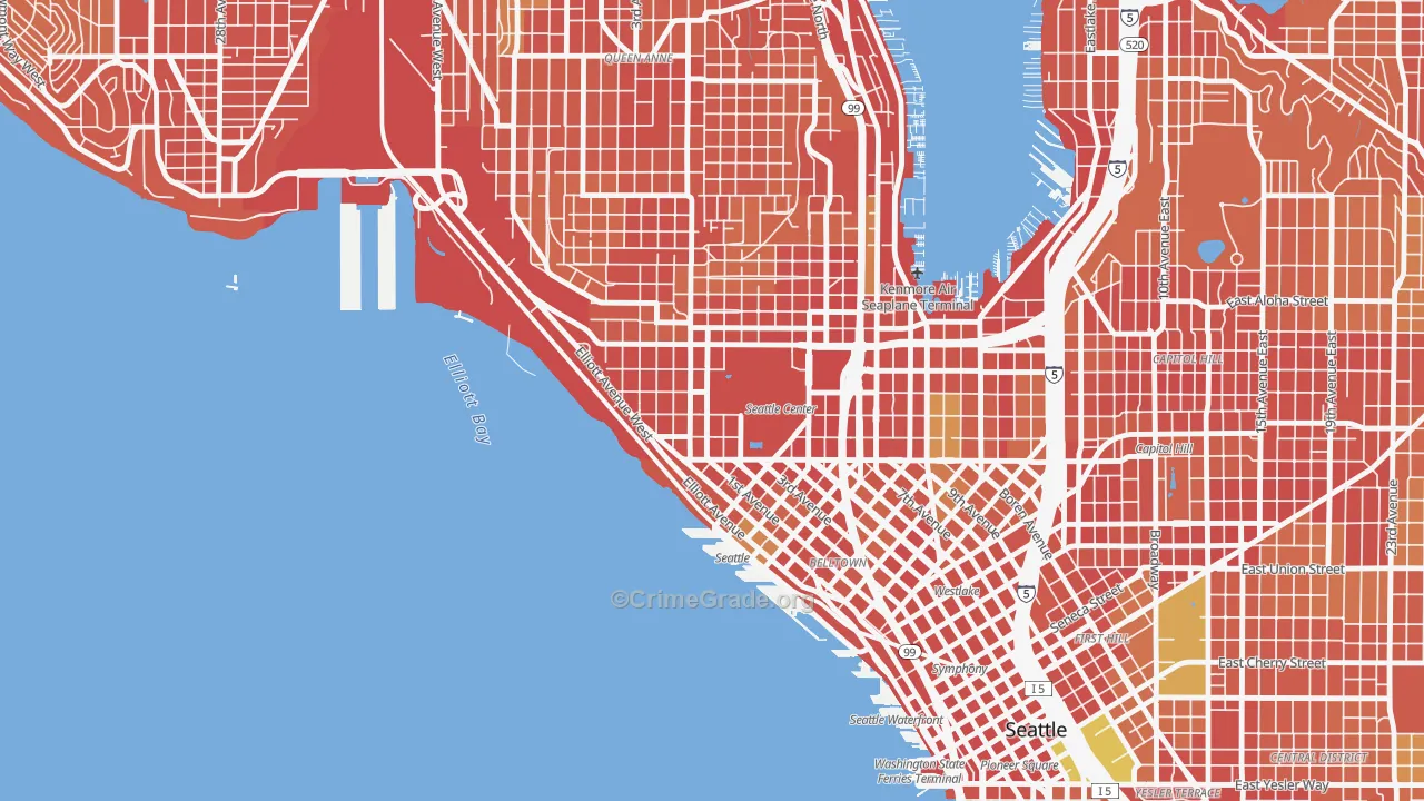 Uptown, Seattle, WA Map of Burglary Rates