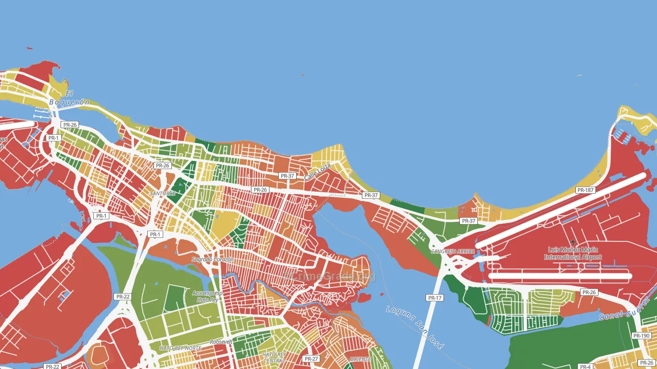 Urbanizacion Atlantic View, San Juan, PR Map of Burglary Rates