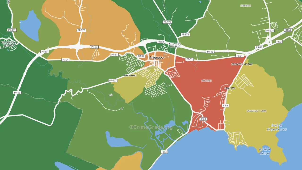 Urbanizacion Diplo, Naguabo, PR Map of Burglary Rates