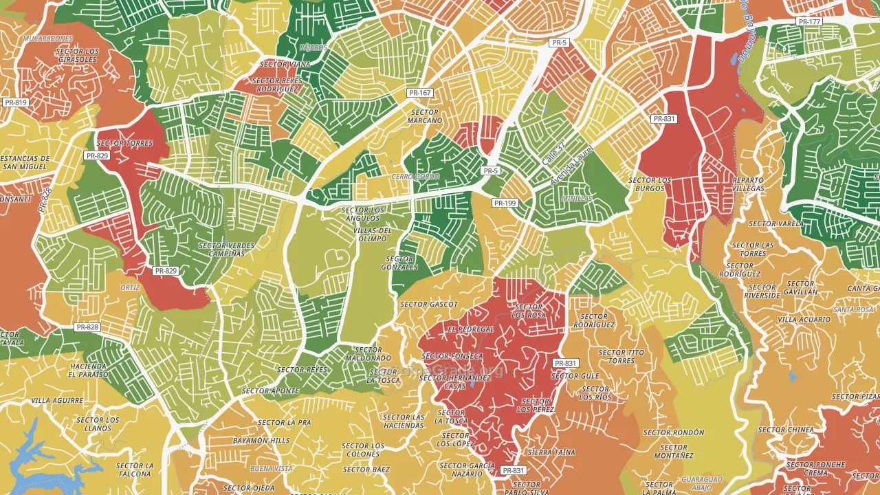 Urbanizacion El Cortijo, Bayamon, PR Map of Burglary Rates