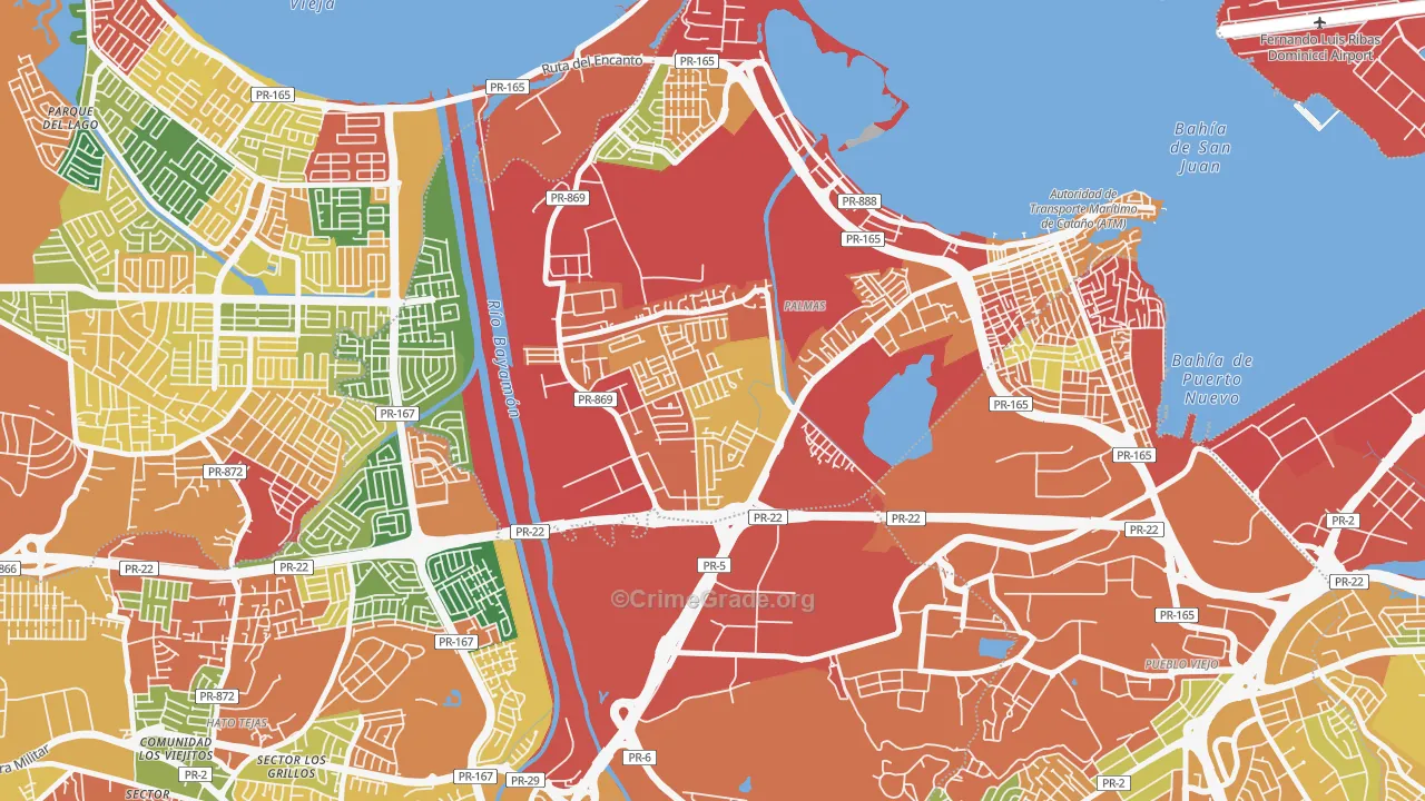 Urbanizacion Las Vegas, Catano, PR Map of Burglary Rates