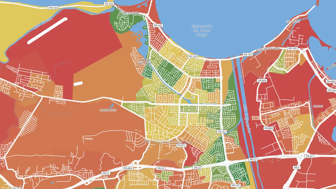 Urbanizacion Levittown Lakes, Toa Baja, PR Map of Burglary Rates