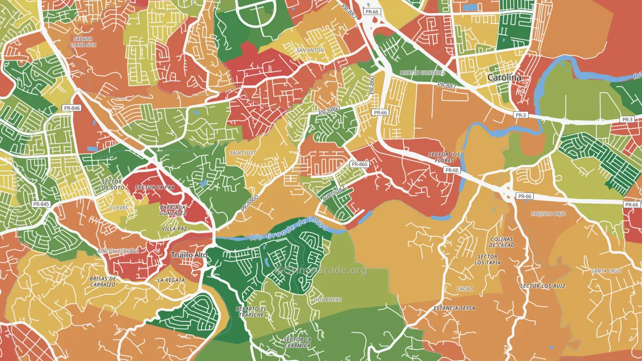 Urbanizacion Metropolis, Carolina, PR Map of Burglary Rates