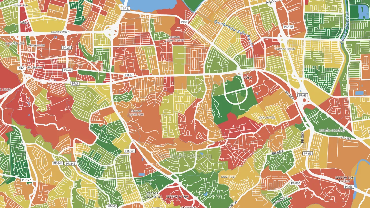 Urbanizacion Monte Carlo-San Juan, San Juan, PR Map of Burglary Rates