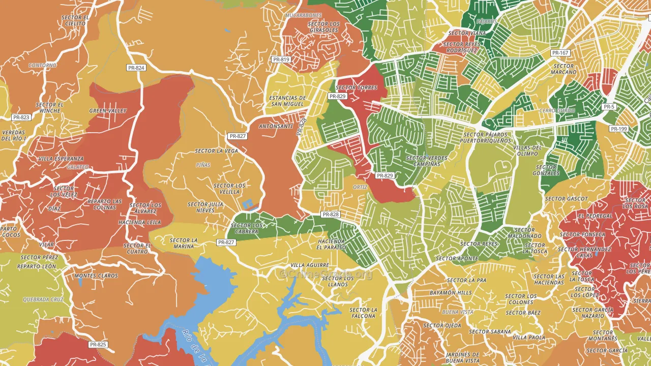 Urbanizacion Palacios del Rio 2, Bayamon, PR Map of Burglary Rates