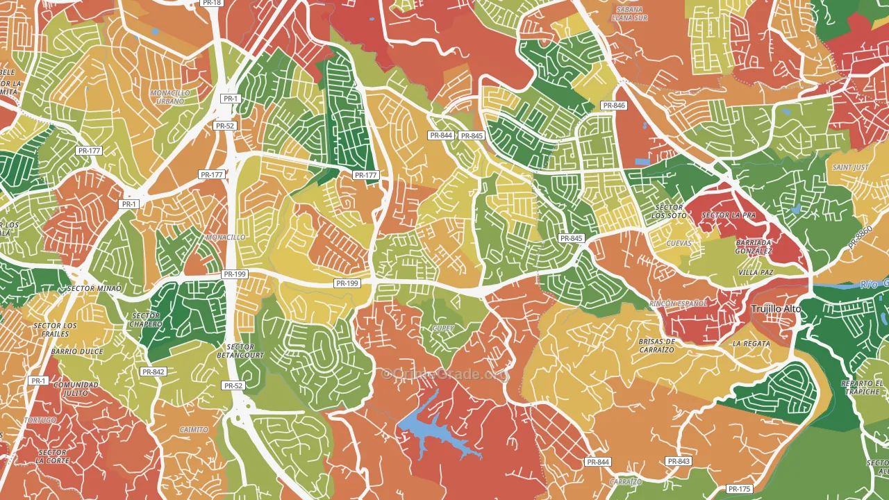 Urbanizacion Rivieras de Cupey, San Juan, PR Map of Burglary Rates