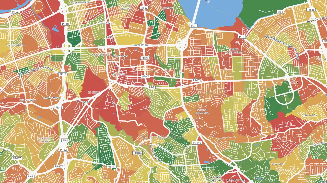 Urbanizacion San Agustin, San Juan, PR Map of Burglary Rates