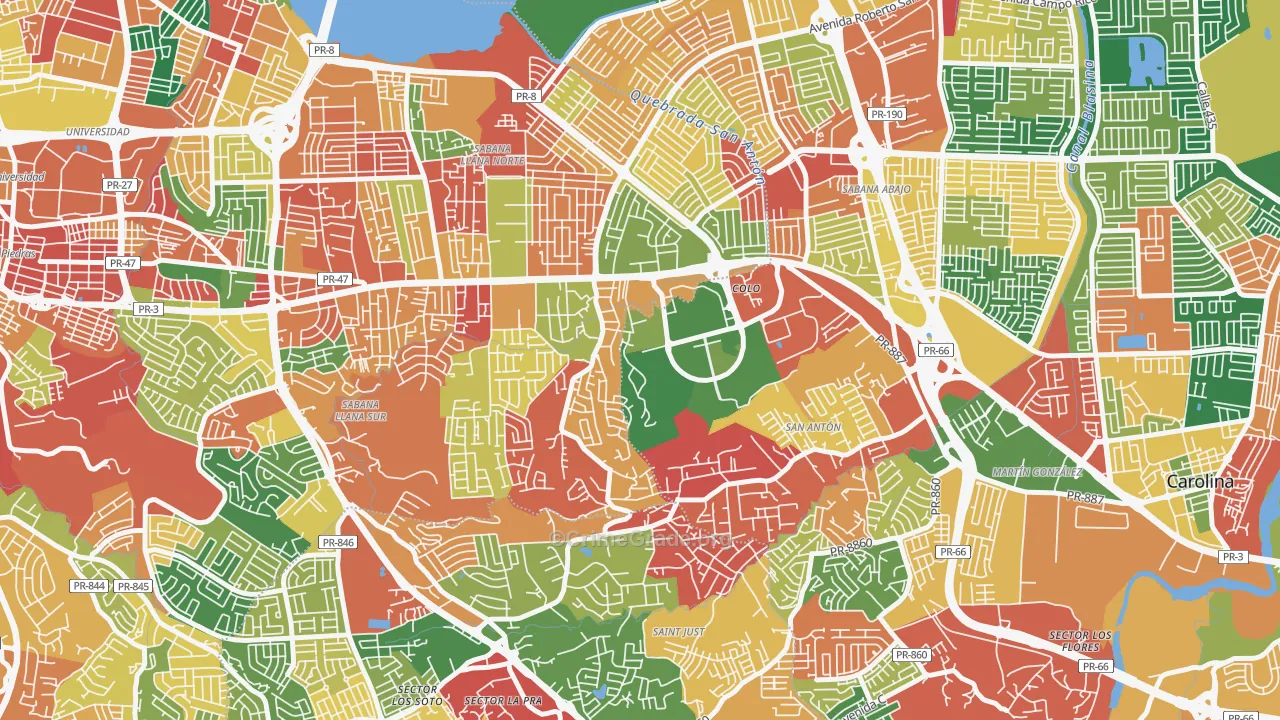 Urbanizacion San Martin, San Juan, PR Map of Burglary Rates