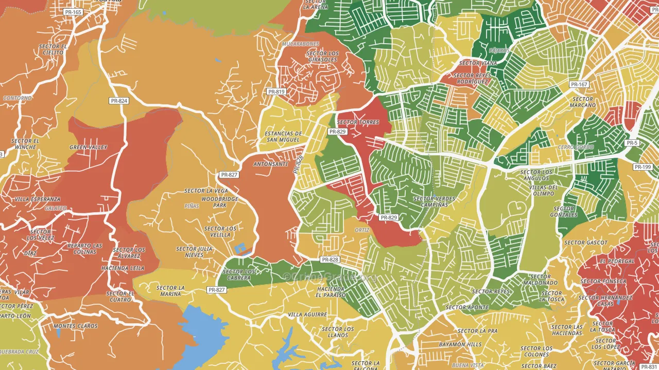 Urbanizacion Toa Alta Hts, Toa Alta, PR Map of Burglary Rates