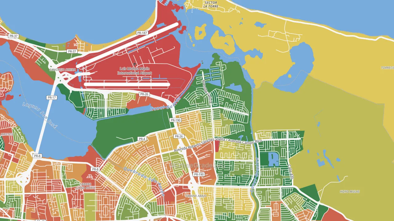 Urbanizacion Vistamar, Carolina, PR Map of Burglary Rates