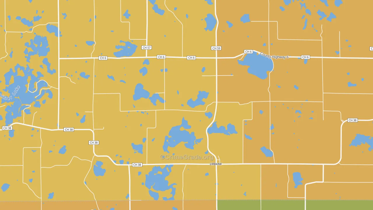 Urbank, MN Map of Burglary Rates