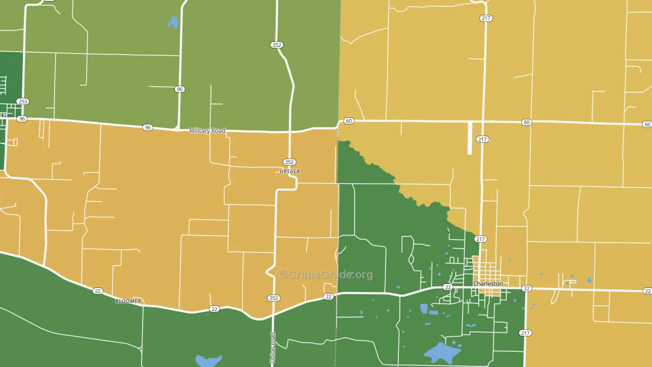 Ursula, AR Map of Burglary Rates