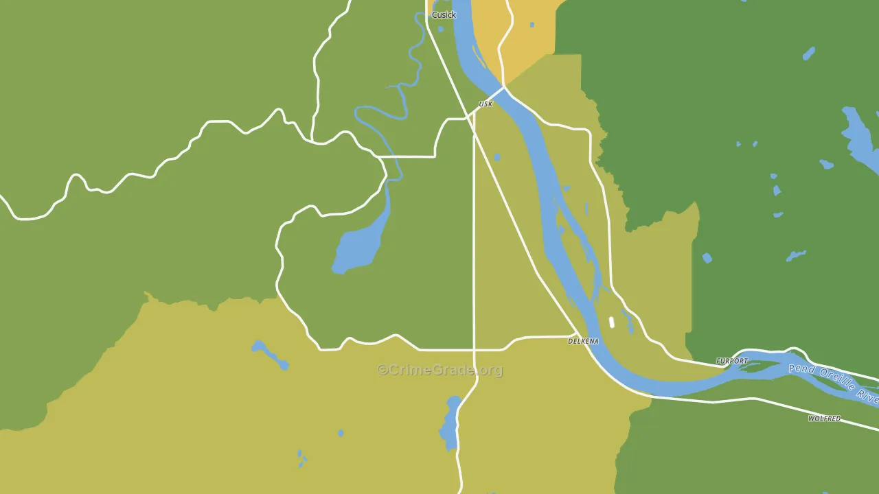 Usk, WA Map of Burglary Rates