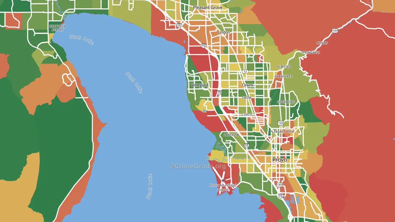 Utah County, UT Map of Burglary Rates