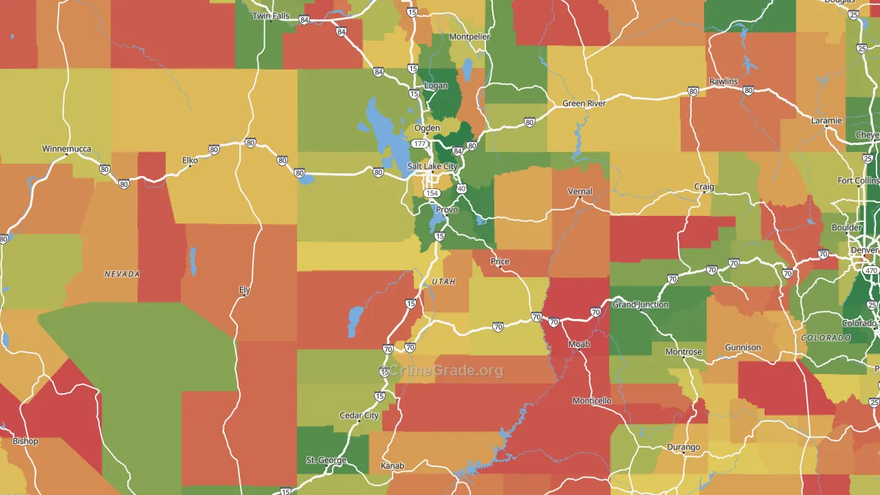Utah Map of Burglary Rates