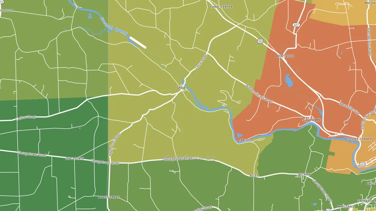 Utica, PA Map of Burglary Rates