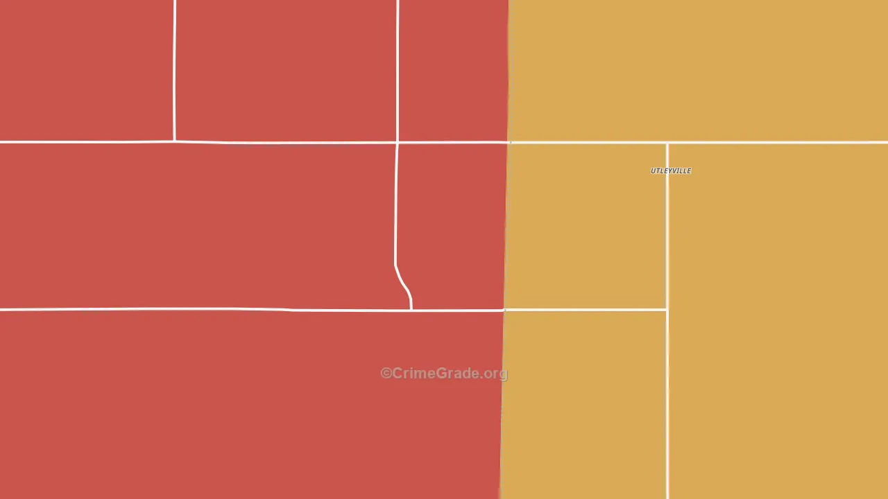 Utleyville, CO Map of Burglary Rates
