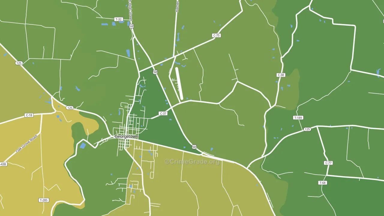 Utopia, OH Map of Burglary Rates