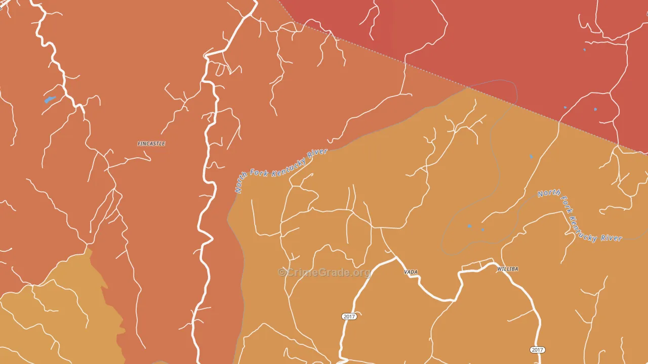 Vada, KY Map of Burglary Rates