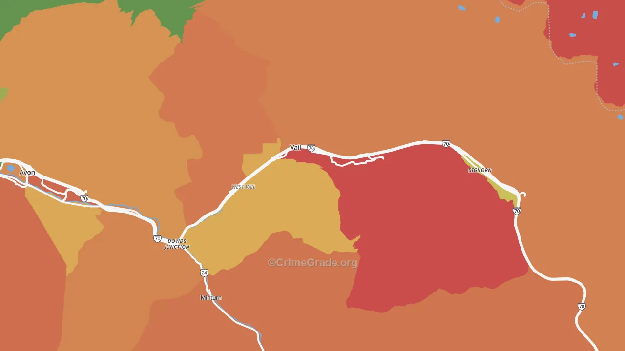 Vail, CO Map of Burglary Rates